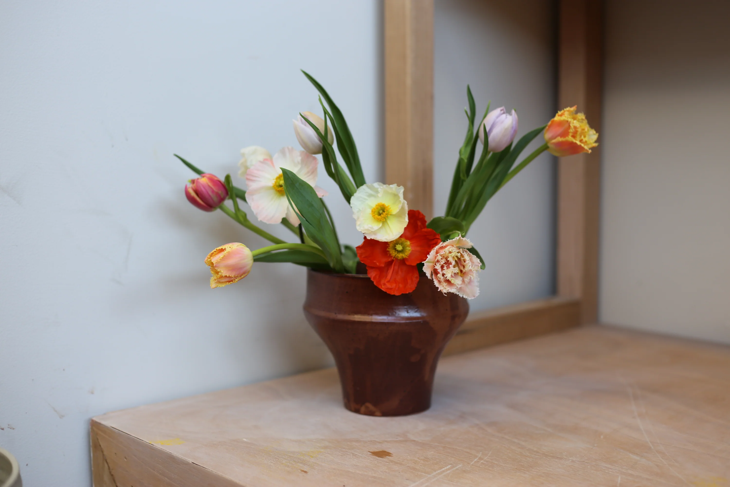 Ikebana Vase with Lotus Disc in Blossom Glaze